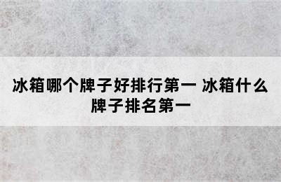 冰箱哪个牌子好排行第一 冰箱什么牌子排名第一